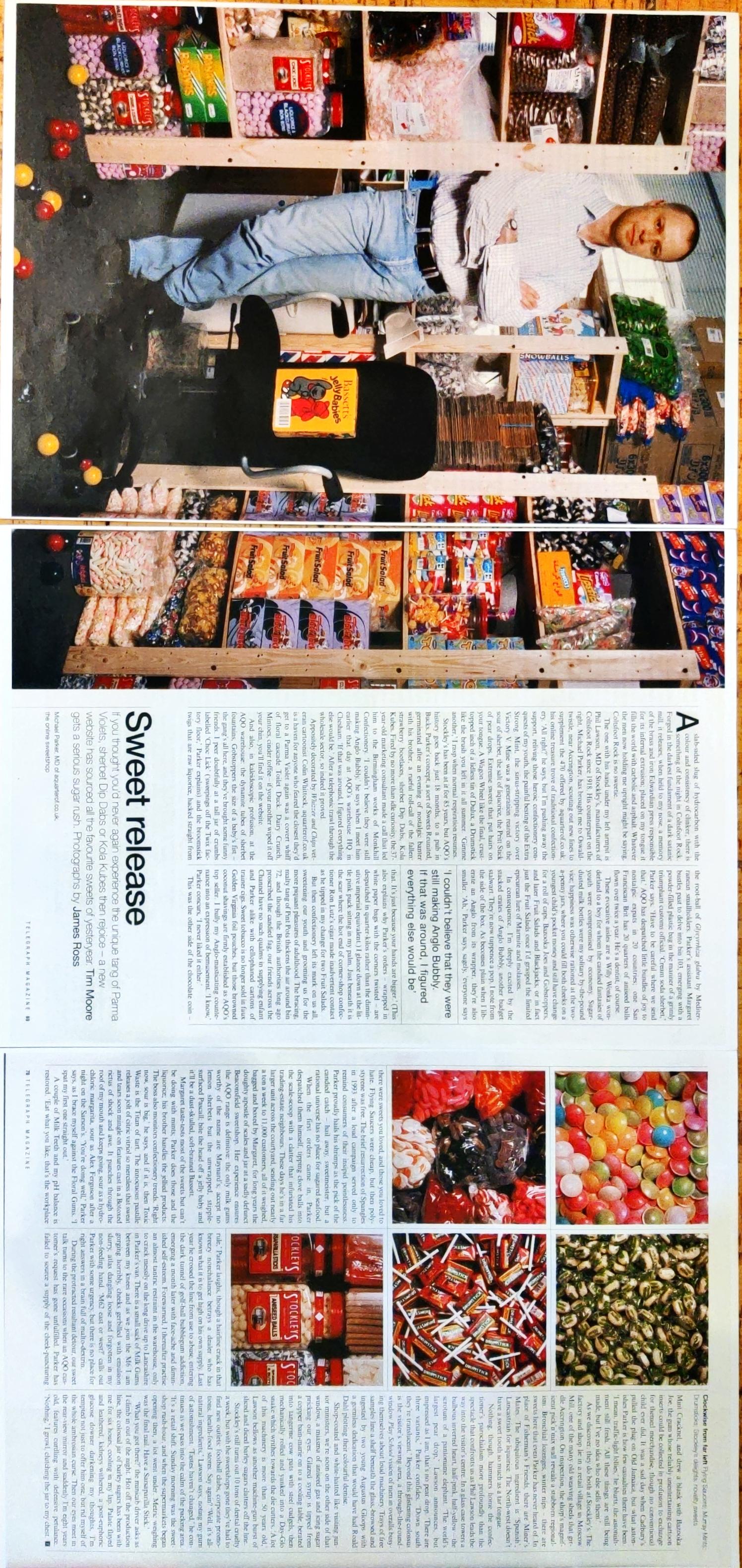 Telegraph Magazine feature: Sweet release -- full spread about A Quarter Of