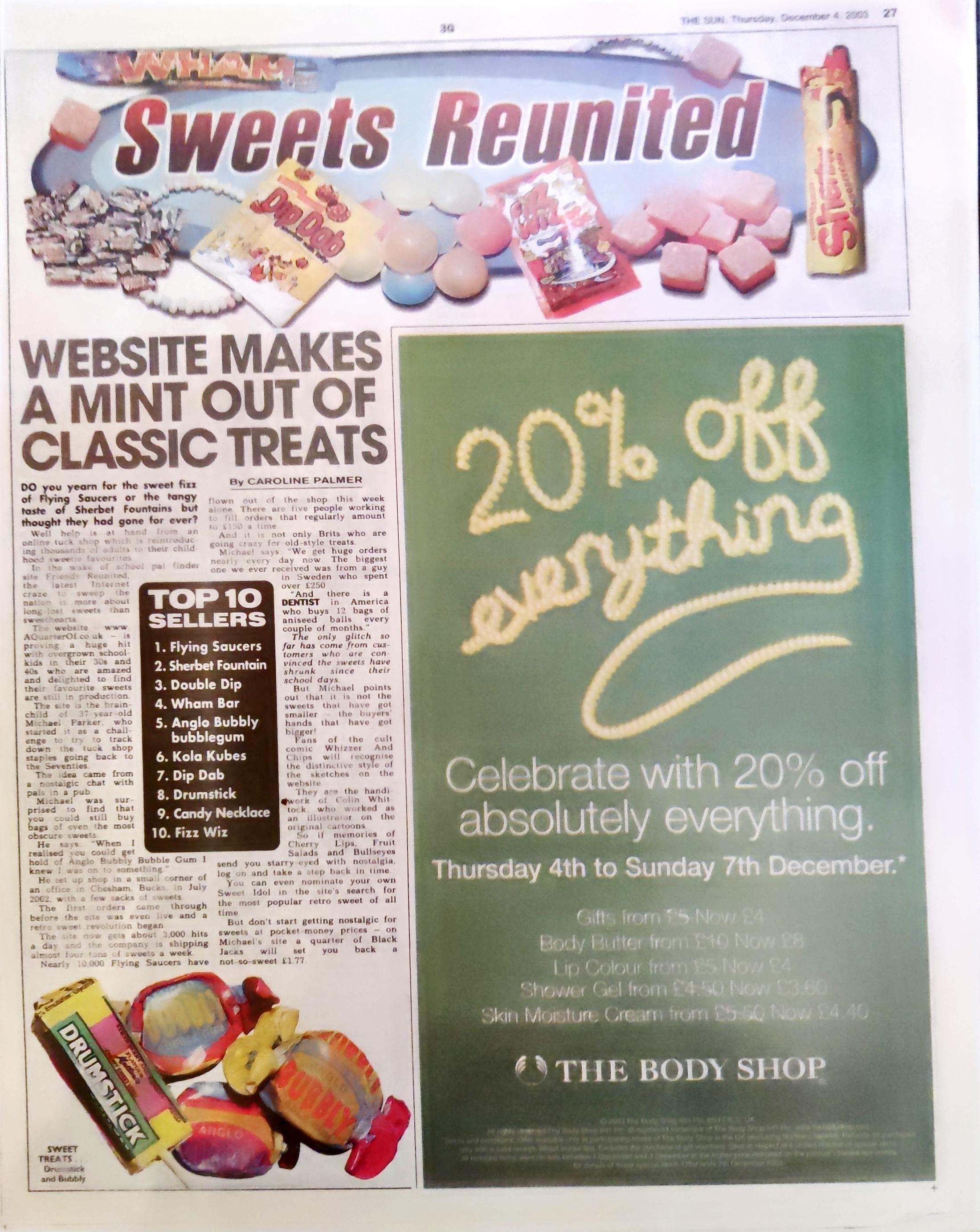 The Sun: Sweets Reunited -- website makes a mint out of classic treats